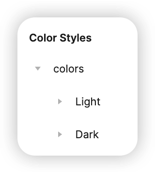 Figma의 Color Styles 모습.